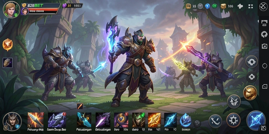 Gameplay seru 828BET dengan karakter dan pertarungan menarik.