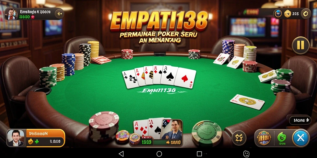 Tampilan gameplay seru dalam aplikasi EMPATI138 yang menyajikan Poker.
