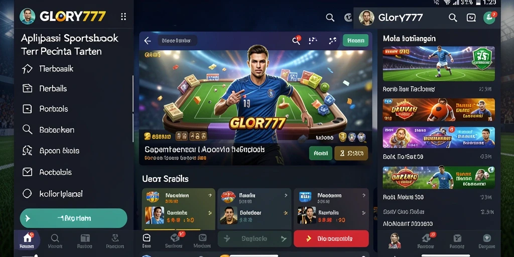 Tampilan utama <strong>GLORY777</strong> menunjukkan beragam pilihan taruhan olahraga.