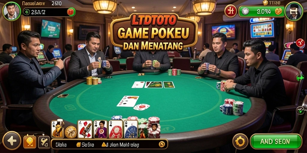 Screenshot LTDTOTO menunjukkan gameplay Poker yang seru dan interaktif.
