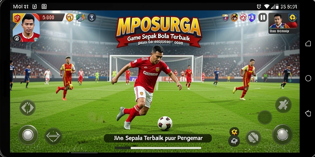 Tampilan gameplay menarik dari MPOSURGA dalam aksi sepak bola.
