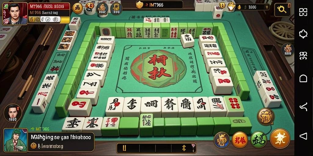 Tampilan screenshot dari gameplay seru Mahjong di MT966.