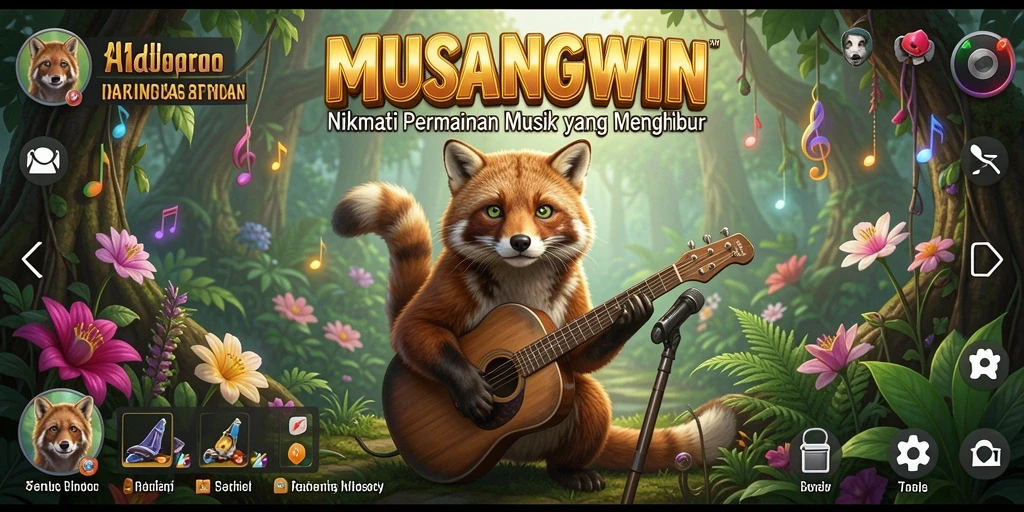 Tangkapan layar gameplay MUSANGWIN menampilkan keseruan permainan musik.