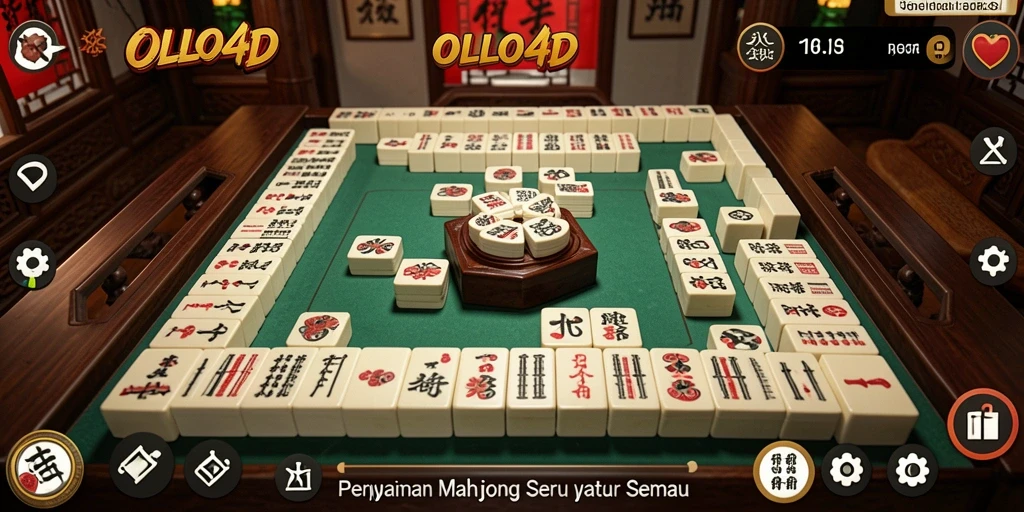 Tangkapan layar OLLO4D menunjukkan gameplay Mahjong yang seru dan menantang.