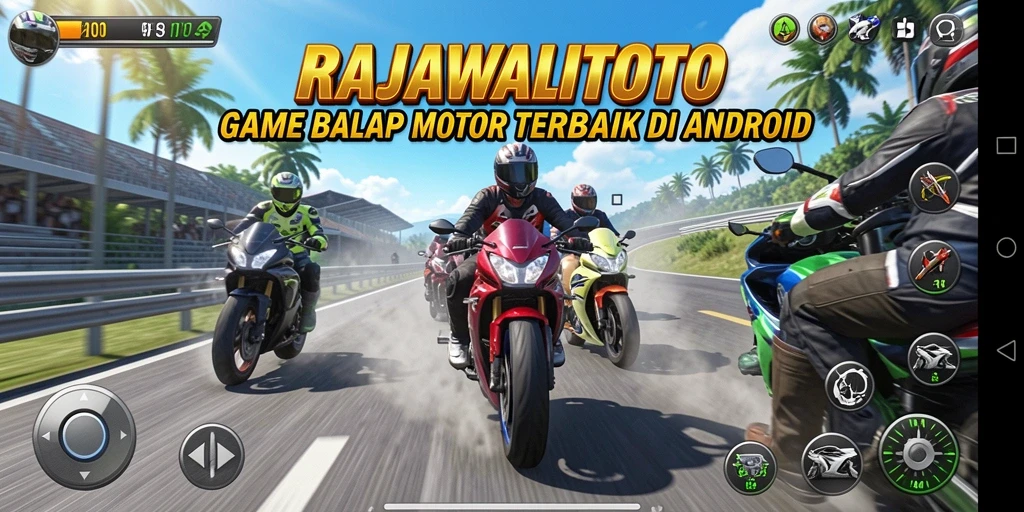Tampilan menakjubkan dari gameplay balap motor yang intens.