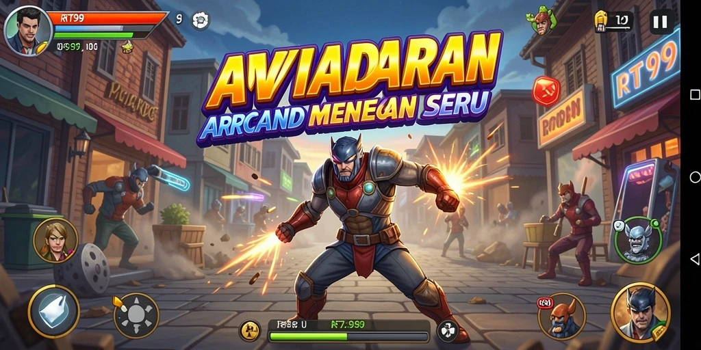 Tampilan gameplay Arcade yang seru dan penuh warna.