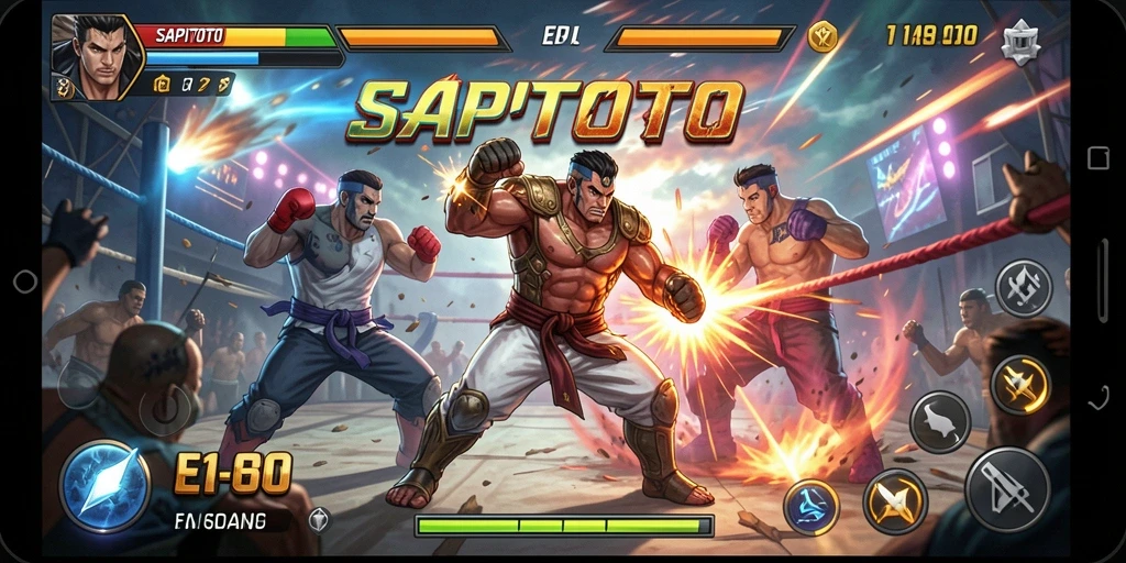 Tangkapan layar menampilkan aksi pertarungan mendebarkan di SAPITOTO.