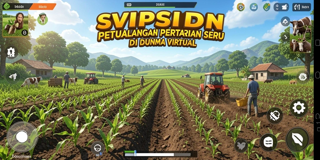 Gameplay SVIPSIDN menampilkan aktivitas bertani yang menarik.